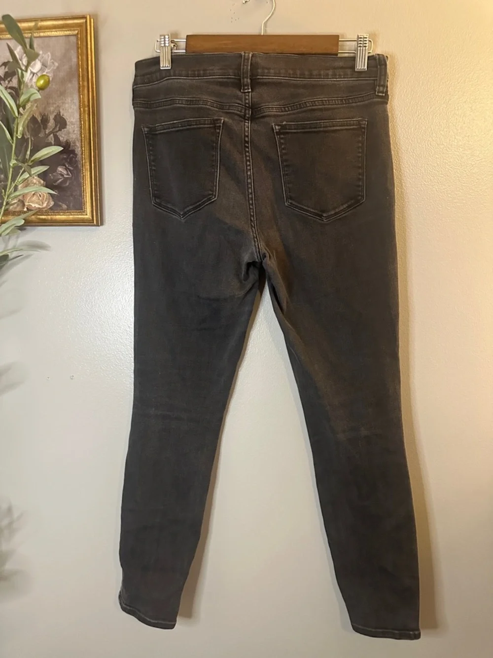 J.Crew Black Distressed Skinny Jeans Women’s 30 Stretch Ripped Knee Denim